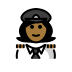 woman pilot, medium-dark skin tone